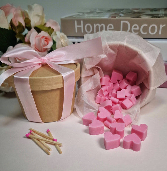 Fondants parfumés - Petits Coeurs (100g): Rose / Fleur de cerisier