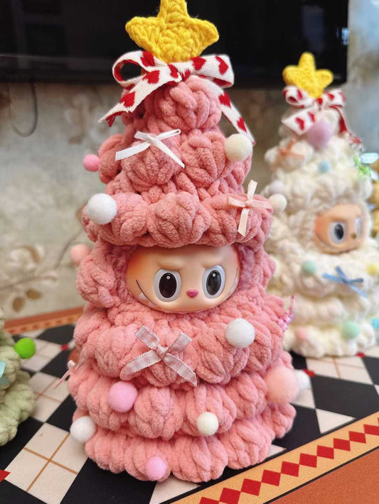 Tenue de sapin de Noël Labubu, décorations de fête, ornements: Rose