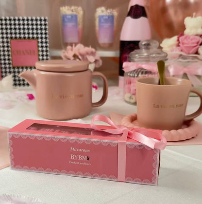 Coffret de 8 Fondants Parfumés – Macarons: Macaron Vanille rose