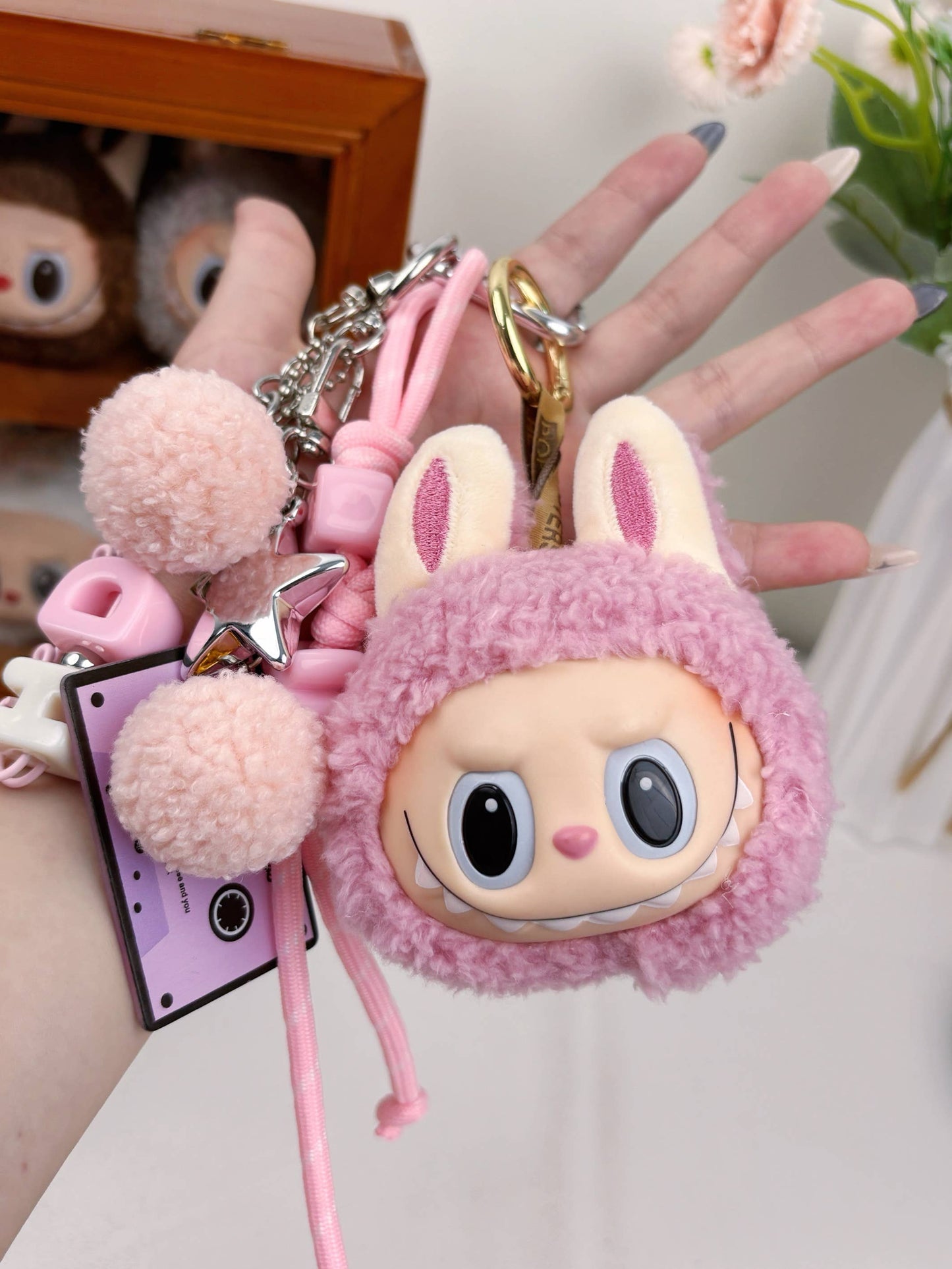 Porte-clés en peluche mignon Labubu, best-seller pour filles – Charm de sac: 17